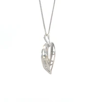 Silver & 10K Yellow Gold 0.02 cttw Diamond Heart Necklace