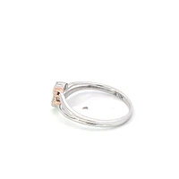 10K White Gold Heart Shape 0.054cttw Diamond Ring, size 6.5