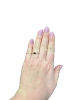 10K Yellow Gold 0.58cttw Genuine Garnet and 0.08cttw Diamond Ring, size 6.5