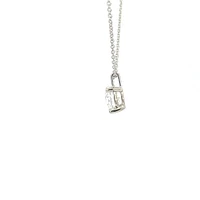 14K White Gold 2.11cttw Lab Grown Diamond Solitaire Necklace with Rolo Chain (Lobster Clasp) - Adjustable 16 - 18 Inches