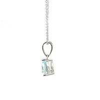 10K White Gold 6.0mm Trillion Cut Aquamarine Pendant - 18"