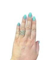 14K White and Yellow Gold 0.72cttw Canadian Diamond Ring - size 6.5