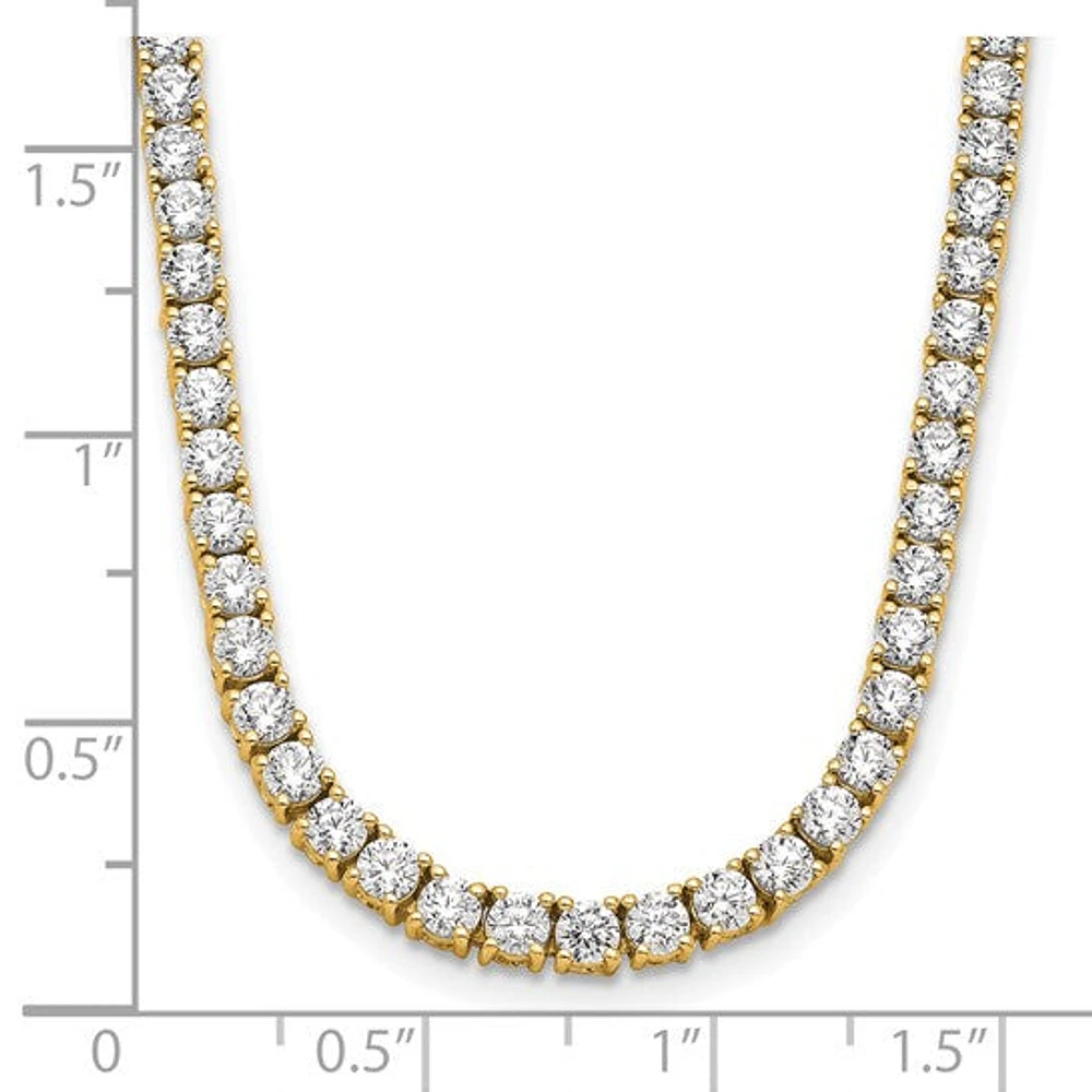 14K Yellow Gold 10.00cttw Lab Grown Diamond Tennis Style Necklace - 16”