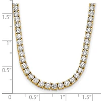 14K Yellow Gold 10.00cttw Lab Grown Diamond Tennis Style Necklace - 16”
