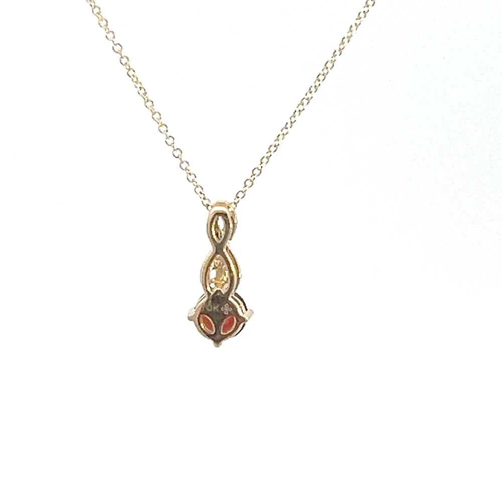 10K Yellow Gold Garnet and Diamond Pendant