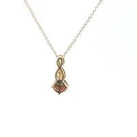 10K Yellow Gold Garnet and Diamond Pendant