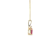 10K Yellow Gold Ruby and Diamond Necklace, 18"