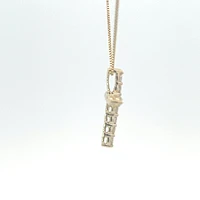 10K Yellow Gold 0.25 cttw Diamond Cross Pendant, 18"
