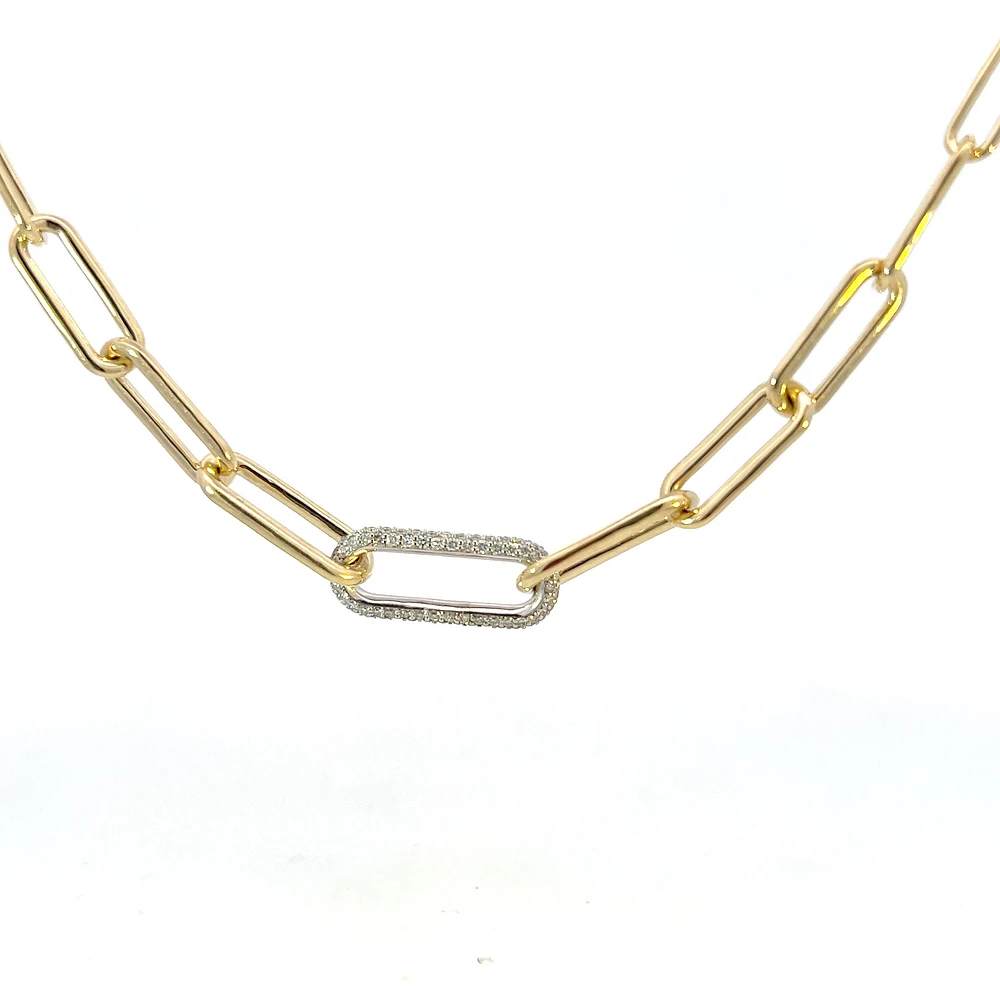 10K Yellow Gold 0.82 cttw Diamond Necklace - 18"