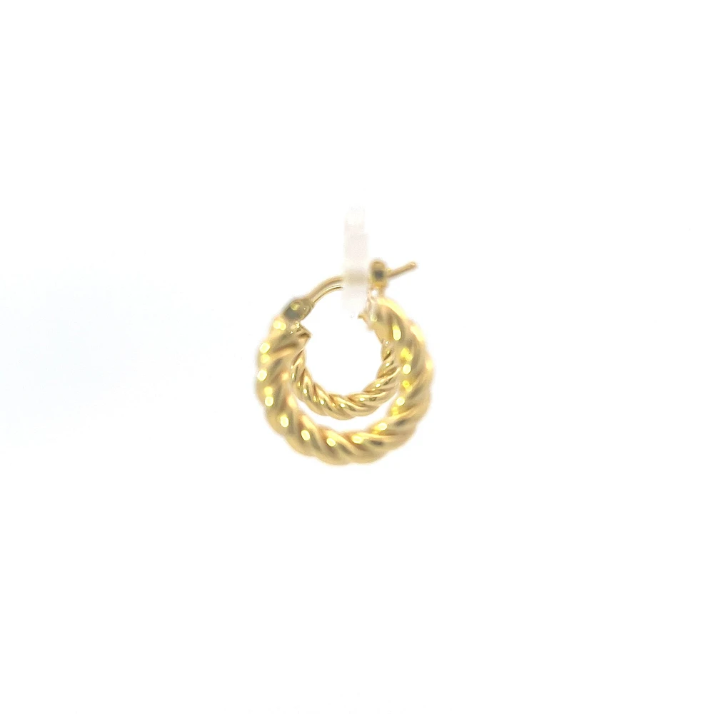 10K Yellow Gold Twisted Hoop Earrings