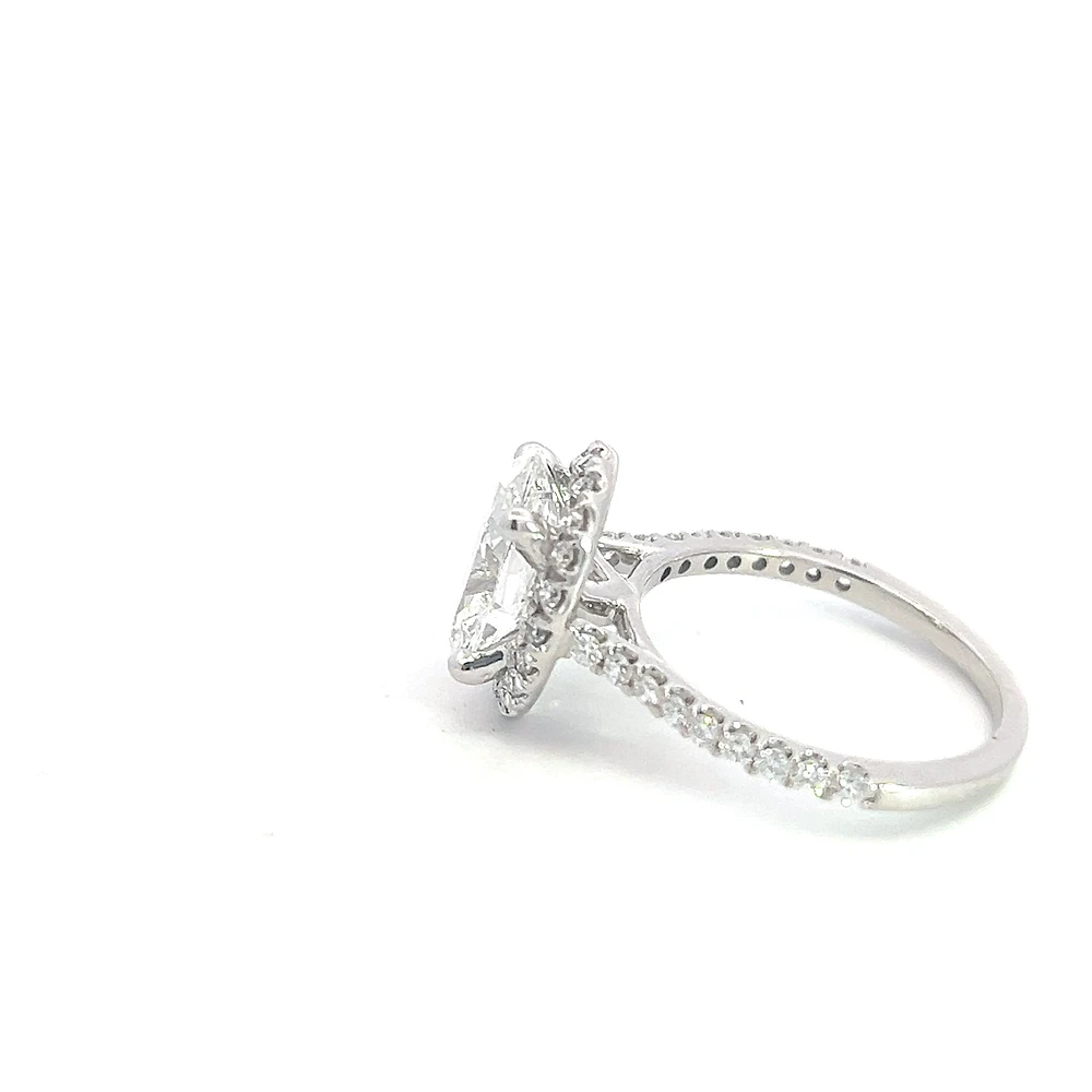 14K White Gold 3.54cttw Lab Grown Oval Cut Diamond Ring - /