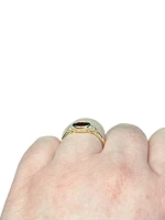 10K Yellow Gold 0.58cttw Genuine Garnet and 0.08cttw Diamond Ring, size 6.5