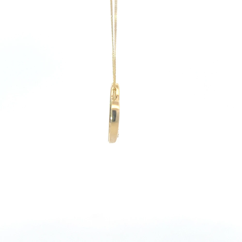 10K Yellow Gold 0.02cttw Diamond Heart Pendant, 18"