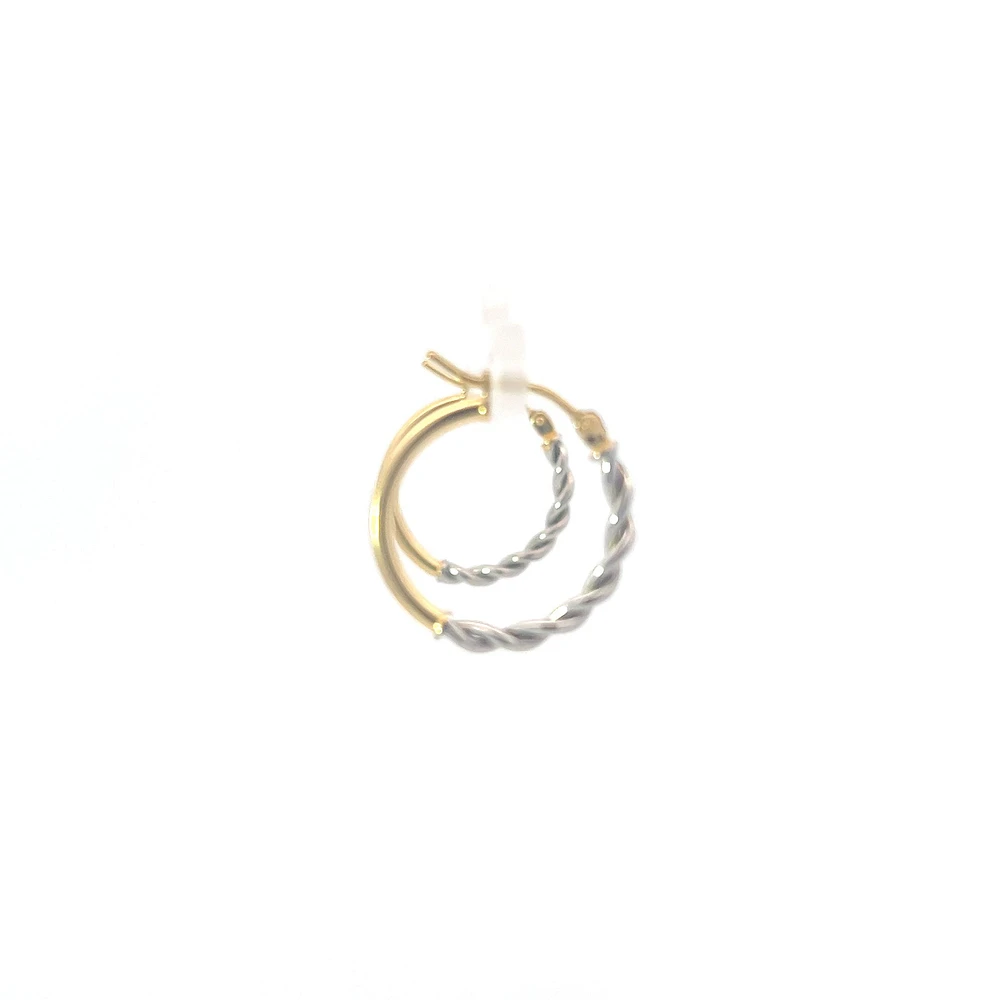 10K Yellow and White Gold Earrings
