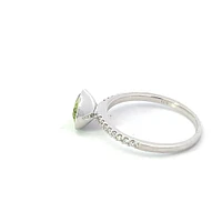 14K Gold Peridot and Diamond Ring