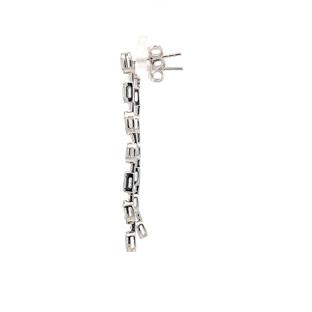 14K White Gold 0.89cttw Diamond Earrings