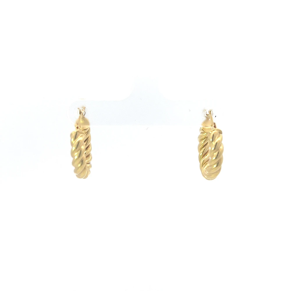 10K Yellow Gold Twisted Hoop Earrings