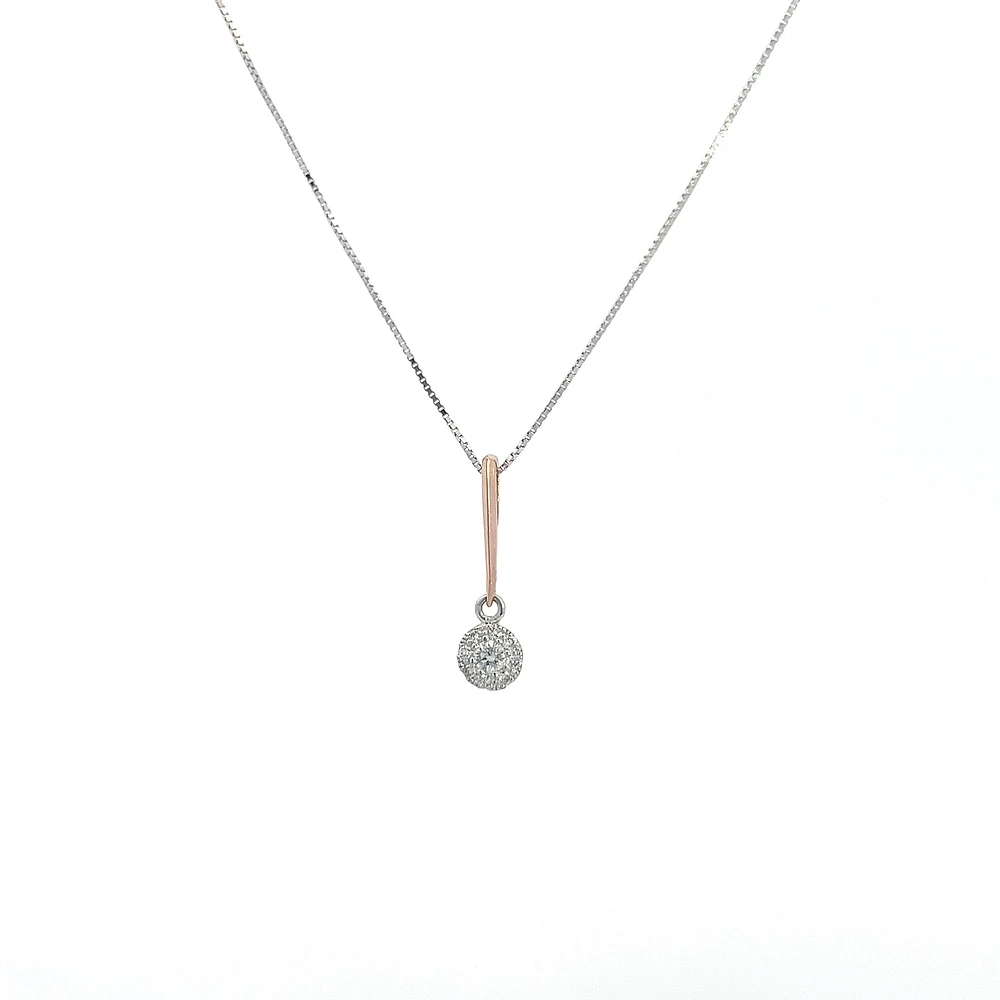 10K White and Rose Gold 0.13cttw Diamond Necklace