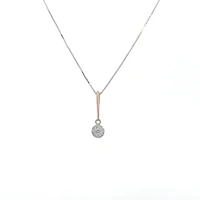 10K White and Rose Gold 0.13cttw Diamond Necklace