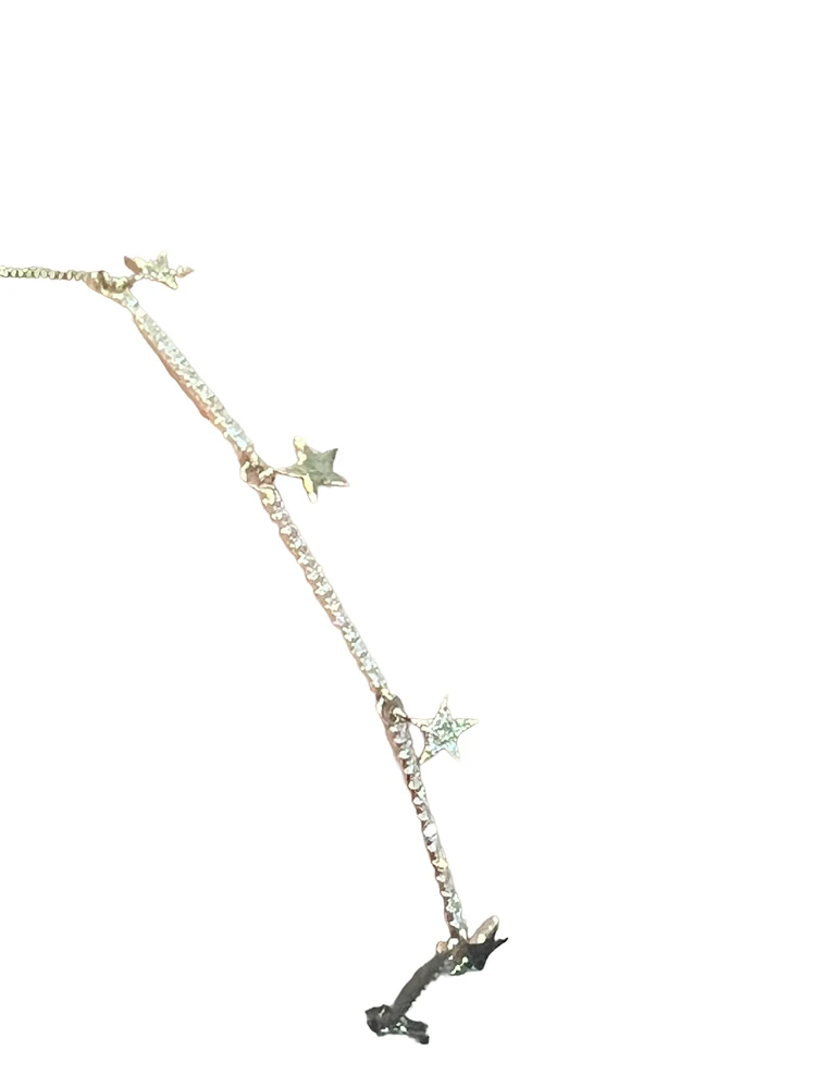 14K Yellow Gold 0.42cttw Diamond Star Bracelet - 7"