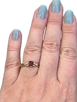 10K Yellow Gold 0.55cttw Garnet and 0.015cttw Diamond Ring