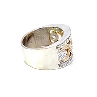 14K White and Yellow Gold 0.72cttw Canadian Diamond Ring - size 6.5