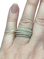 14K White & Rose Gold Diamond Ring - size 6.5