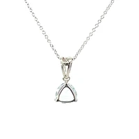 10K White Gold 6.0mm Trillion Cut Aquamarine Pendant - 18"
