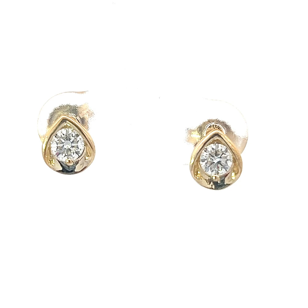10K Gold 0.40cttw Round Brilliant Cut Canadian Diamond Earrings