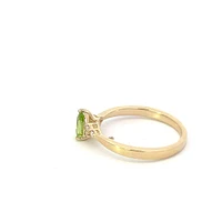 10K Yellow Gold Peridot and Diamond Ring