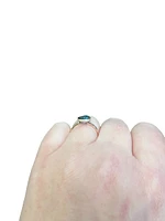 14K Rose Gold 0.91cttw Blue Topaz and 0.09cttw Diamond Ring - Size 6