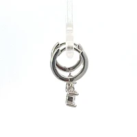 925 Sterling Silver Huggies with Dangling Cubic Zirconia