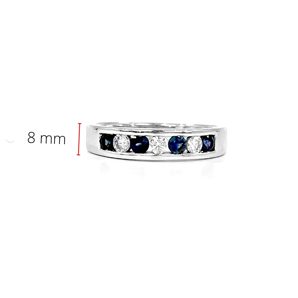 Tracking - 10K White Gold Sapphire & Diamond Band