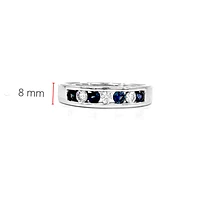 Tracking - 10K White Gold Sapphire & Diamond Band