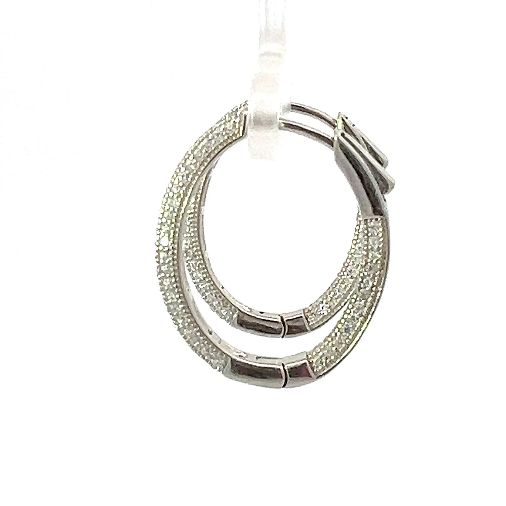 925 Sterling Silver Cubic Zirconia Oval Huggies