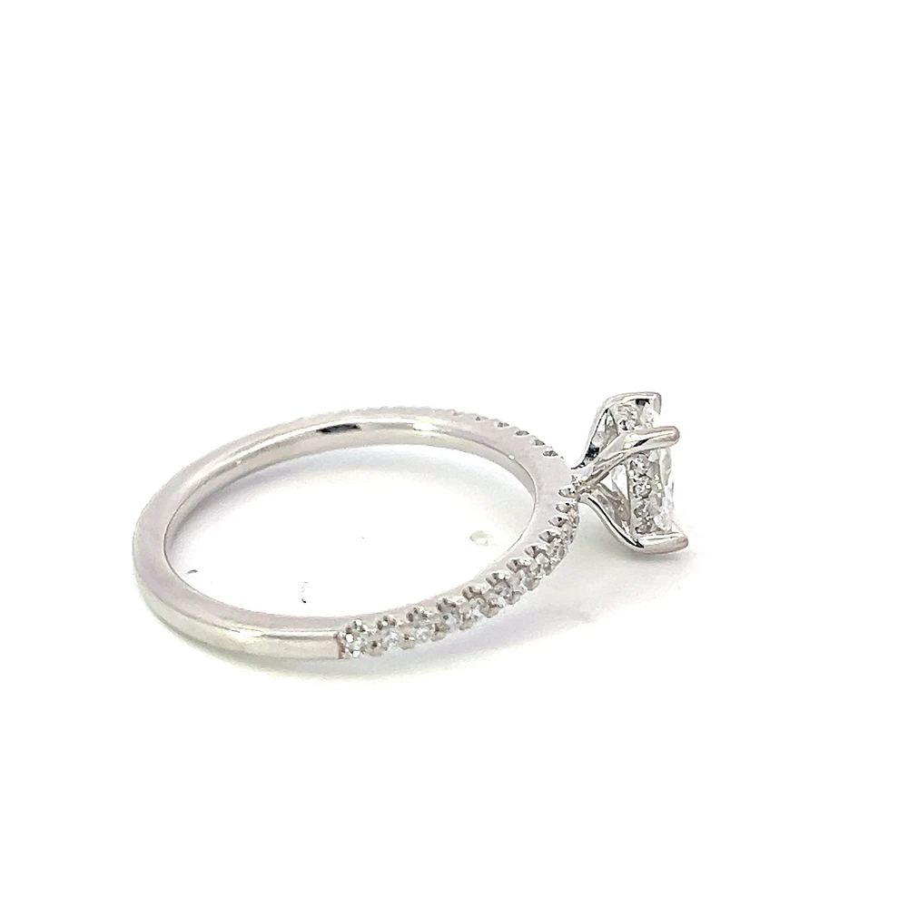 14K White Gold 0.78cttw Oval Cut Canadian Diamond Engagement Ring - /