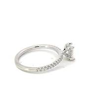 14K White Gold 0.78cttw Oval Cut Canadian Diamond Engagement Ring - /