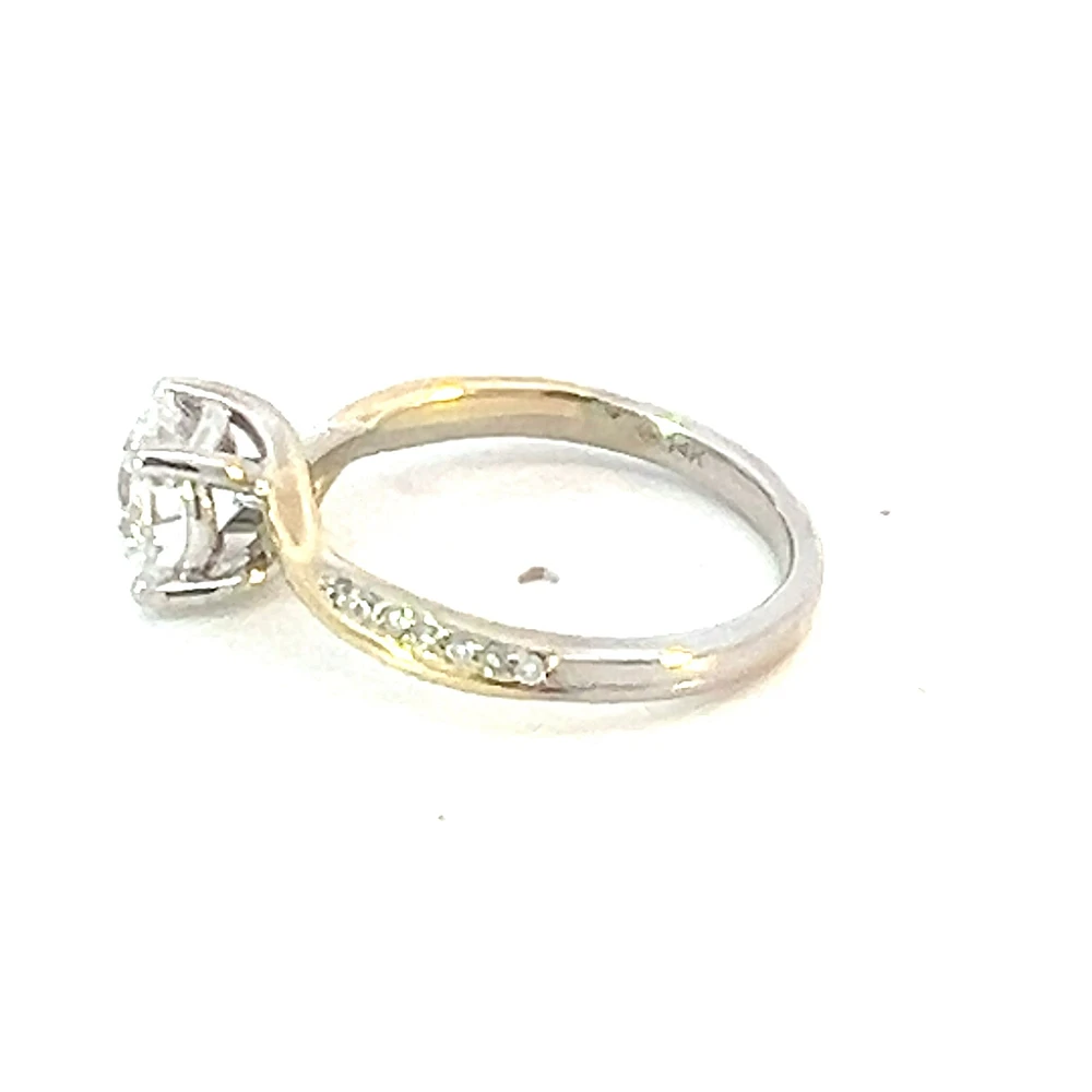14K White & Yellow Gold 1.60cttw Lab Grown Round Brilliant Cut Diamond Ring