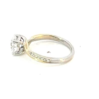 14K White & Yellow Gold 1.60cttw Lab Grown Round Brilliant Cut Diamond Ring