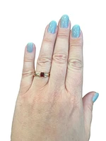 10K Yellow Gold 0.55cttw Garnet and 0.015cttw Diamond Ring