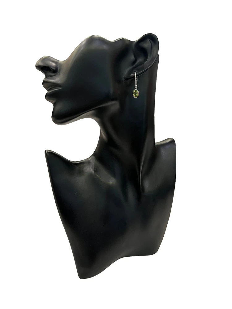 14K Gold Peridot and Diamond Earrings