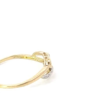 10K Yellow Gold 0.03cttw Diamond Heart Ring, size 6.5