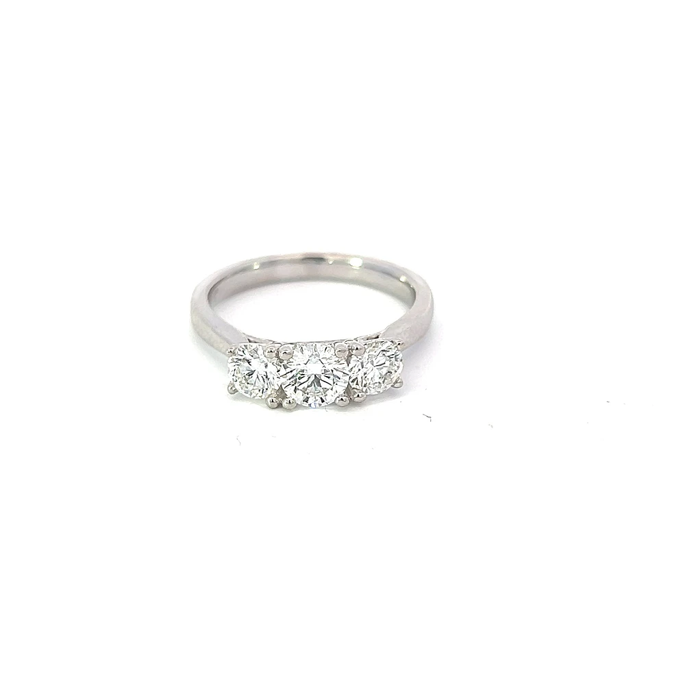 18K White Gold 1.25cttw Lab Grown Diamond 3 Stone Engagement Ring