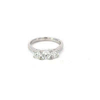 18K White Gold 1.25cttw Lab Grown Diamond 3 Stone Engagement Ring