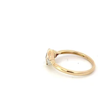 10K Yellow Gold London Blue Topaz and Diamond Ring, size 7