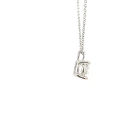 14K White Gold 2.11cttw Lab Grown Diamond Solitaire Necklace with Rolo Chain (Lobster Clasp) - Adjustable 16 - 18 Inches