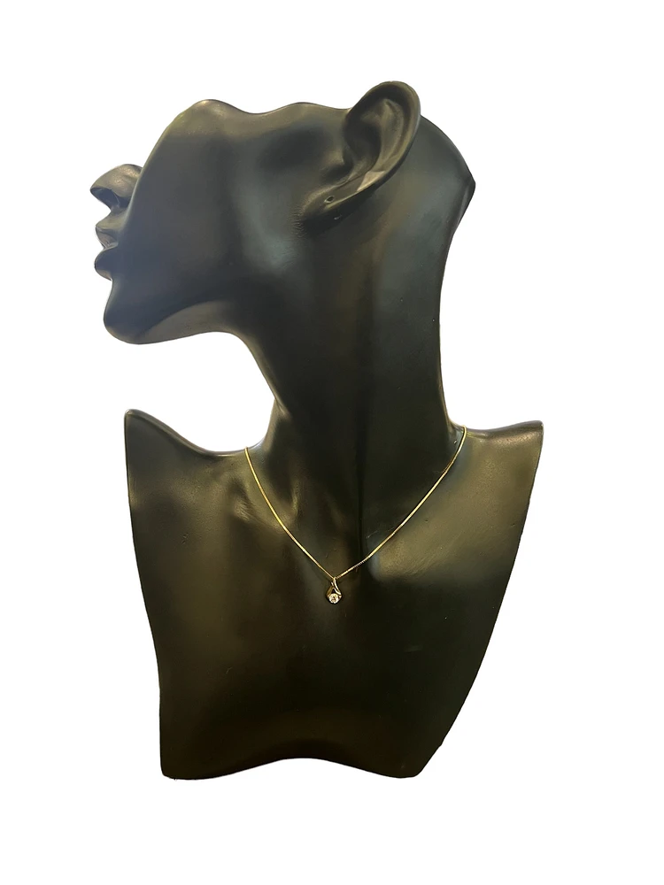 14K Yellow Gold 0.25 cttw Canadian Diamond Pendant, 18"