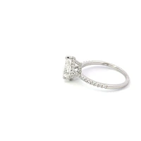 18K White Gold 1.25cttw Pear Shape and Hidden Halo Lab Grown Diamond Engagement Ring