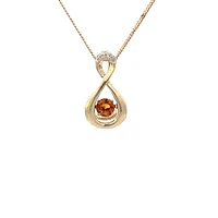 10K Yellow Gold Citrine and Diamond Pendant