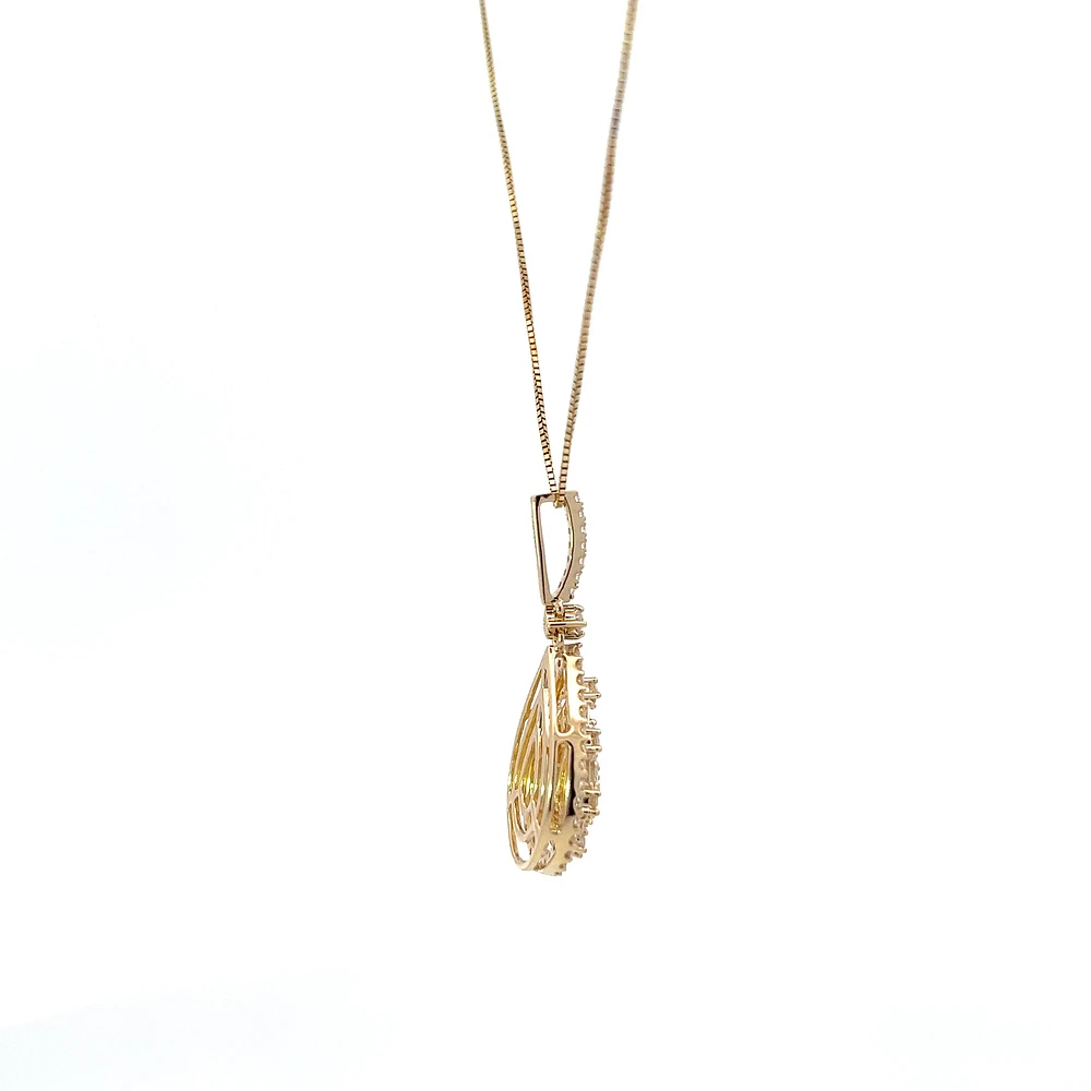 14K Yellow Gold 0.79cttw Diamond Necklace, 18"